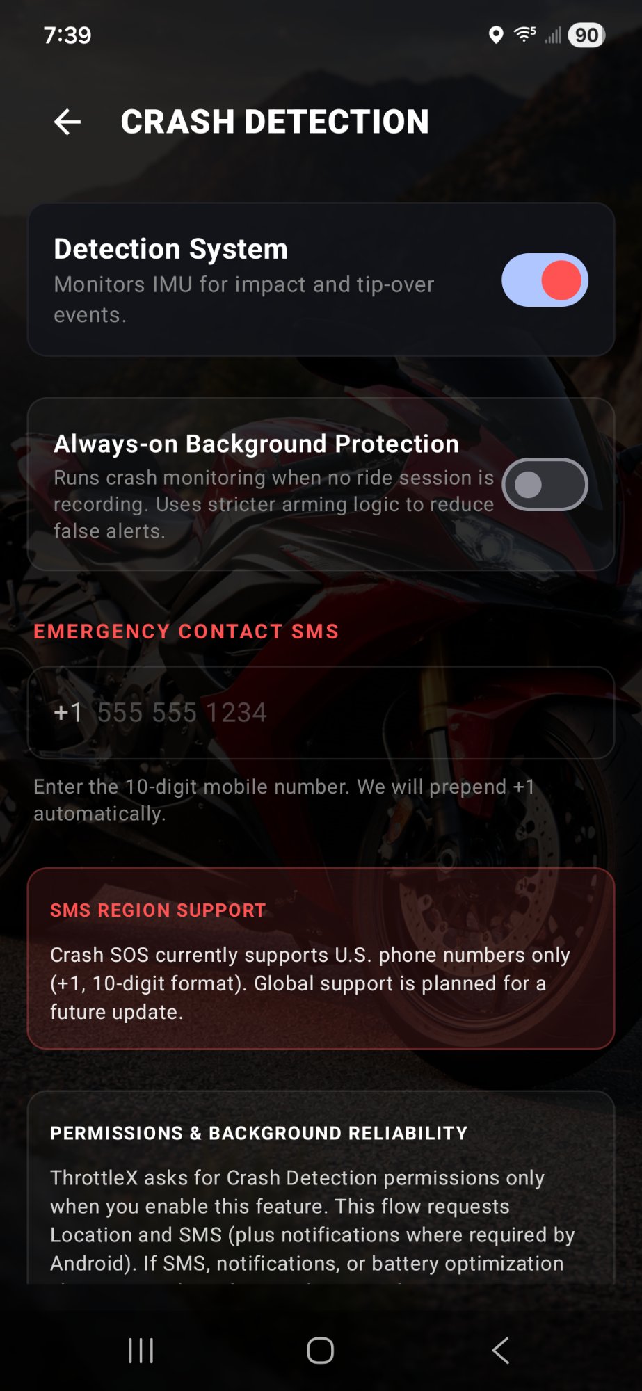 ThrottleX Crash Detection