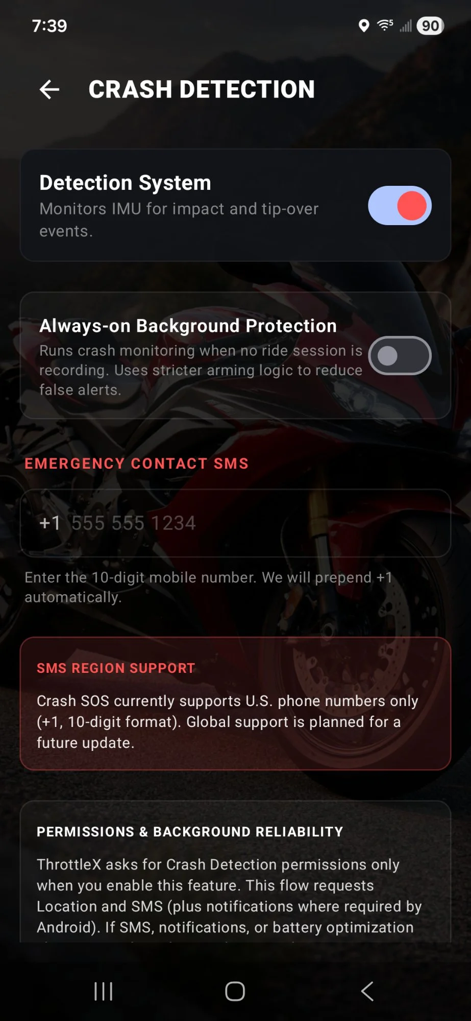 ThrottleX Crash Detection