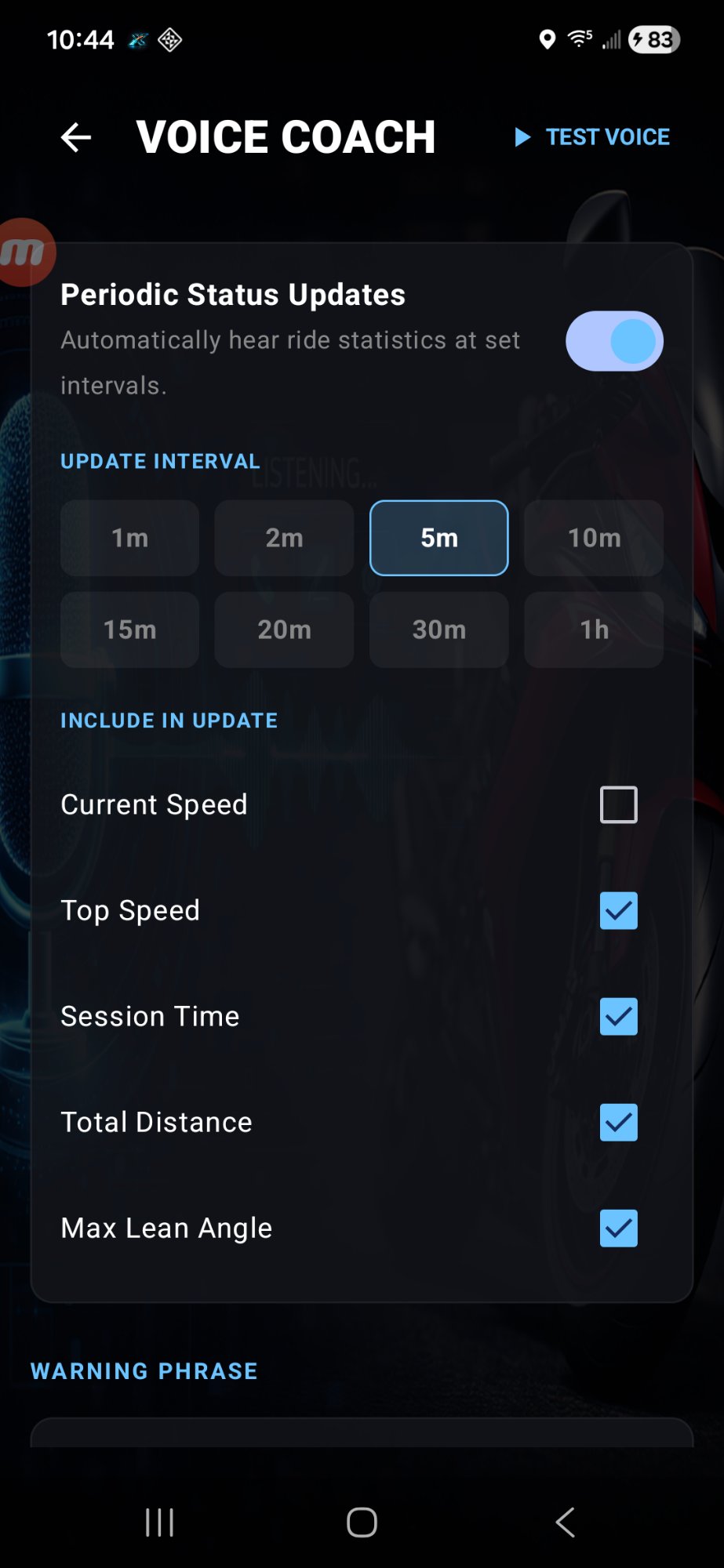 ThrottleX Periodic Status Updates