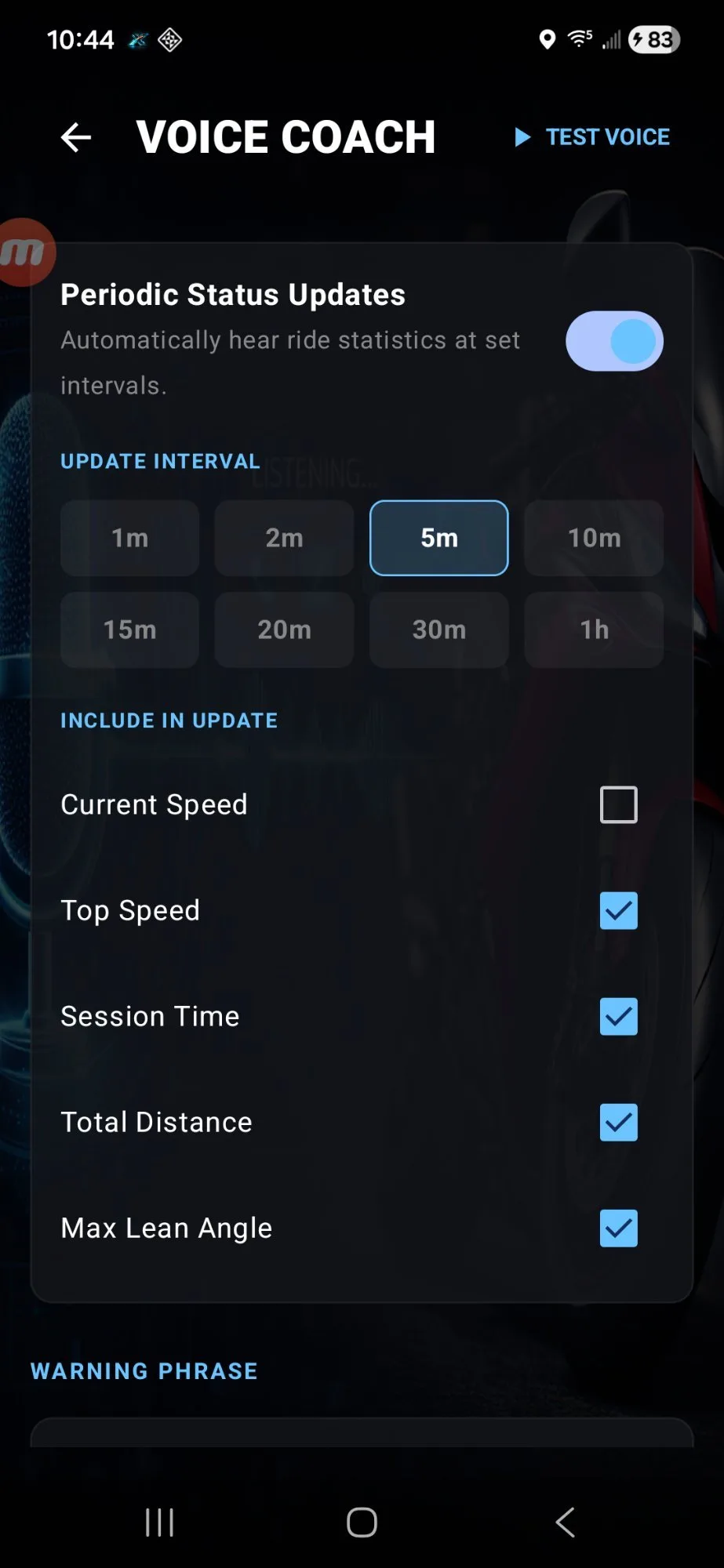 ThrottleX Periodic Status Updates